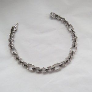 White and Black Diamond Sterling Silver Bracelet